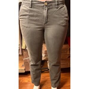 J.Crew Chino Pants Women 2 Olive Green Good Cotton Twill Mid Rise F3176